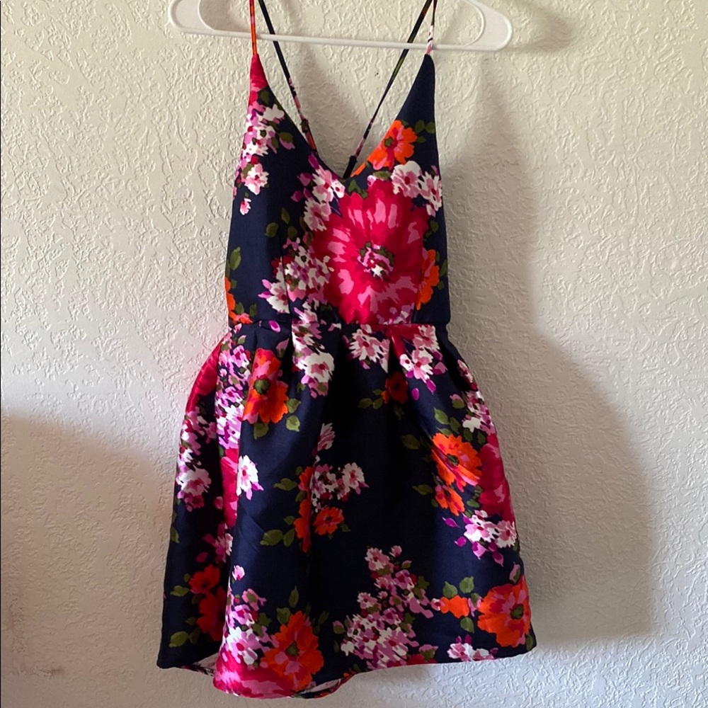 Crystal Doll Pink and Blue Spaghetti Strap Sundress